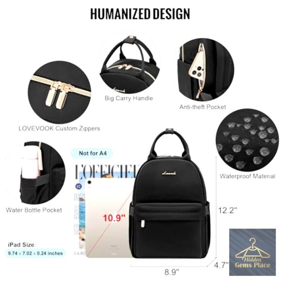 Mini Nylon Backpack Purse Lightweight Daypack Travel Work Commute main image 4